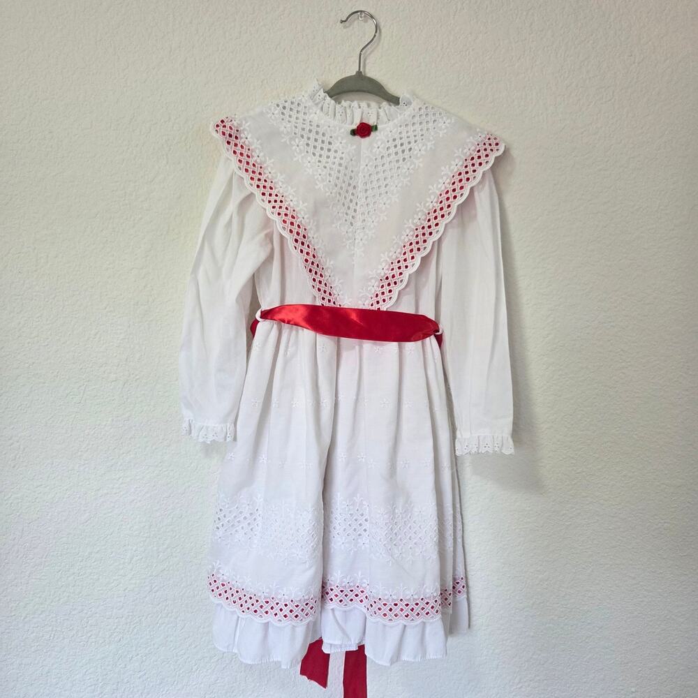 Vintage White/Red Bib Dress kids 7